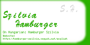szilvia hamburger business card